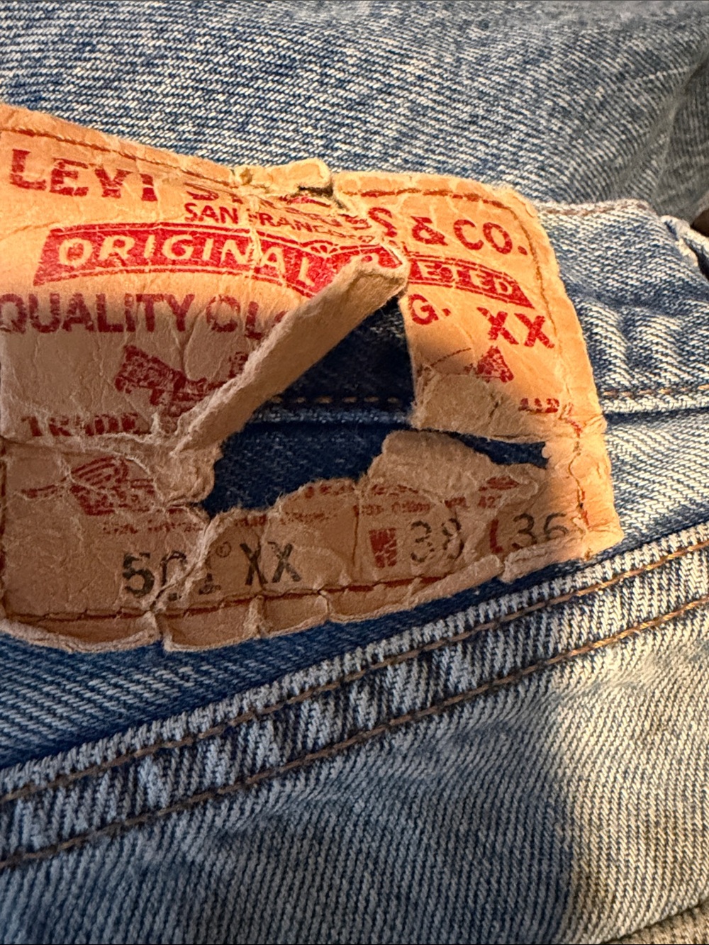 Levi's Vintage 501 XX Button Fly Men's Women’s Jeans Distressed
